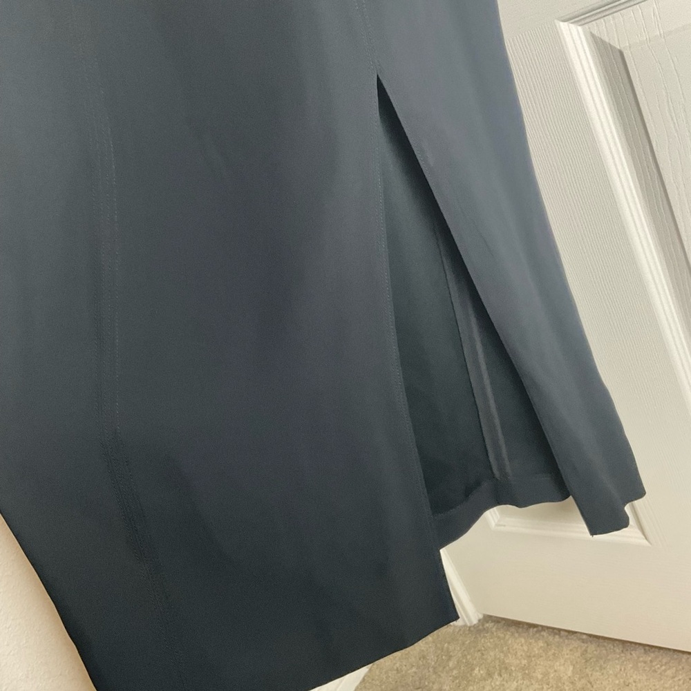 J. Crew Black Midi Slip Dress with Side Slit - Picture 6 of 9
